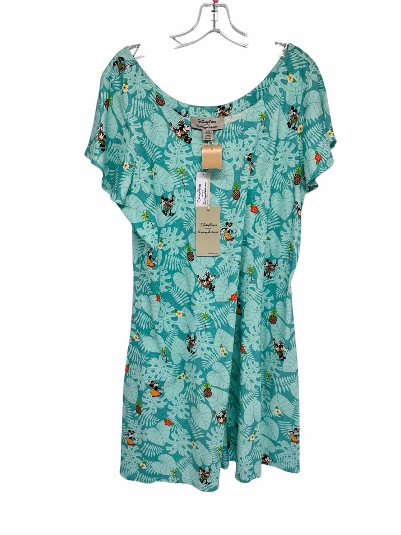 Tommy Bahama Mint Disney Mickey & Minnie Vacation Dress Size L **NEW**