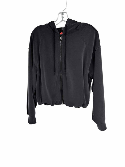 Athleta Black Seasoft Bubble Hem Full Zip Hoodie Size S