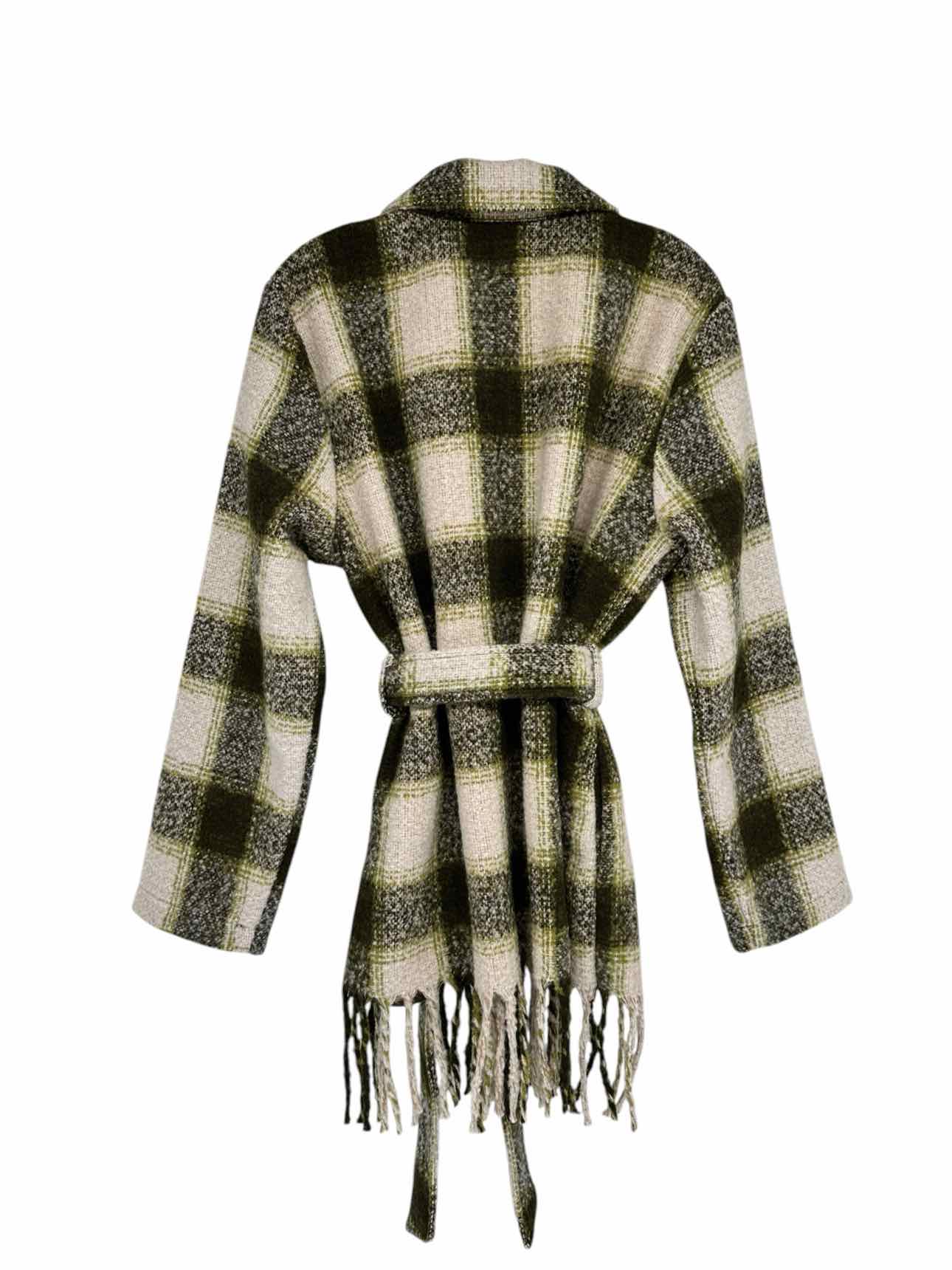 Belle Green Mad for Plaid Belted Boucle Shacket Size M **NEW**
