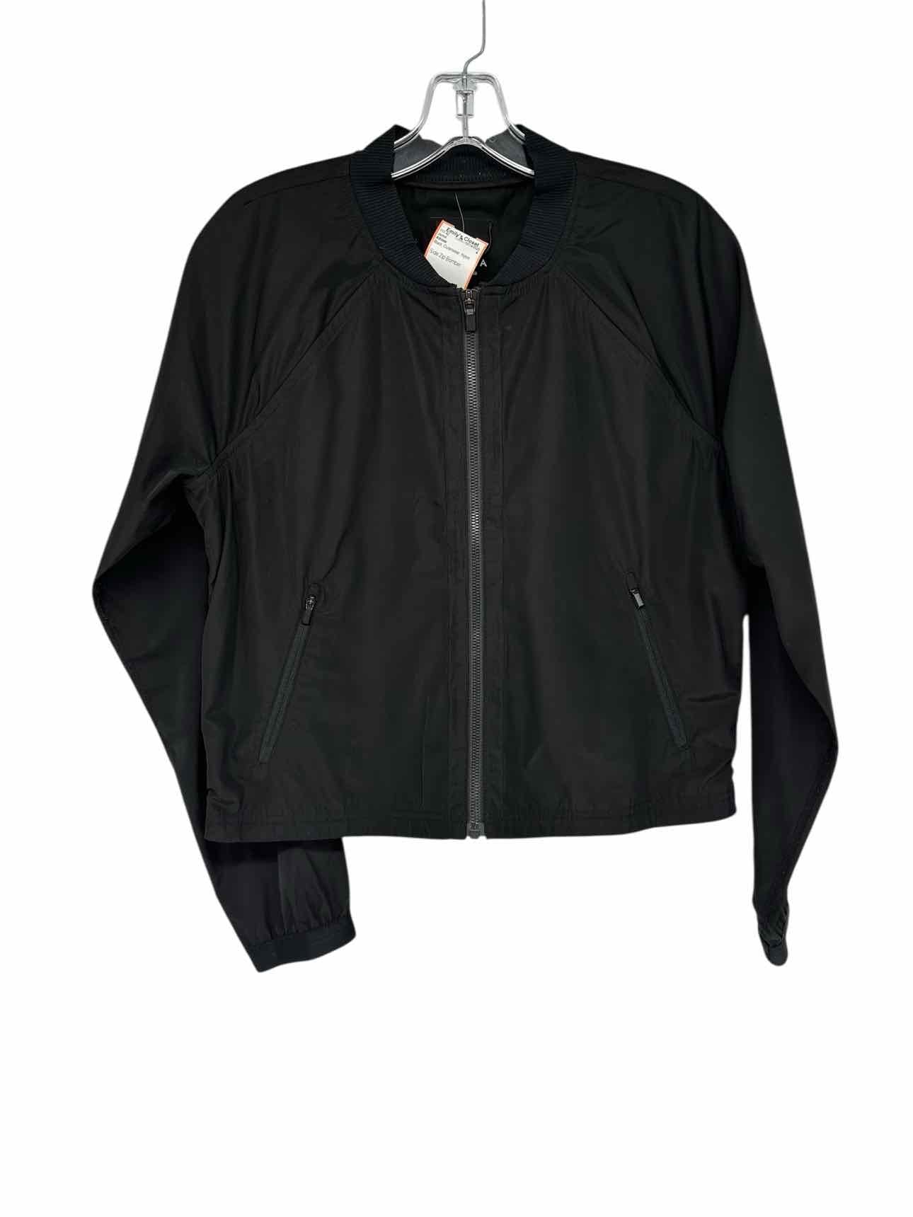 Athleta Side Zip Bomber Black Jacket Size S