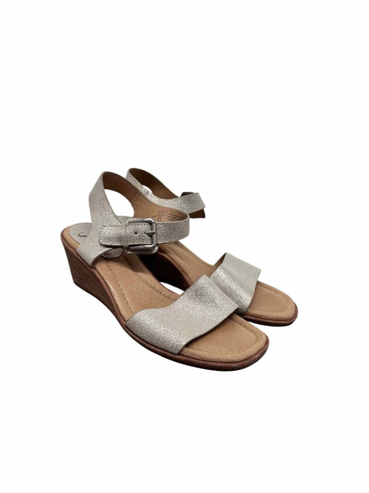 Sofft Khell Wedge Gold Sandals Shoe Size 6.5