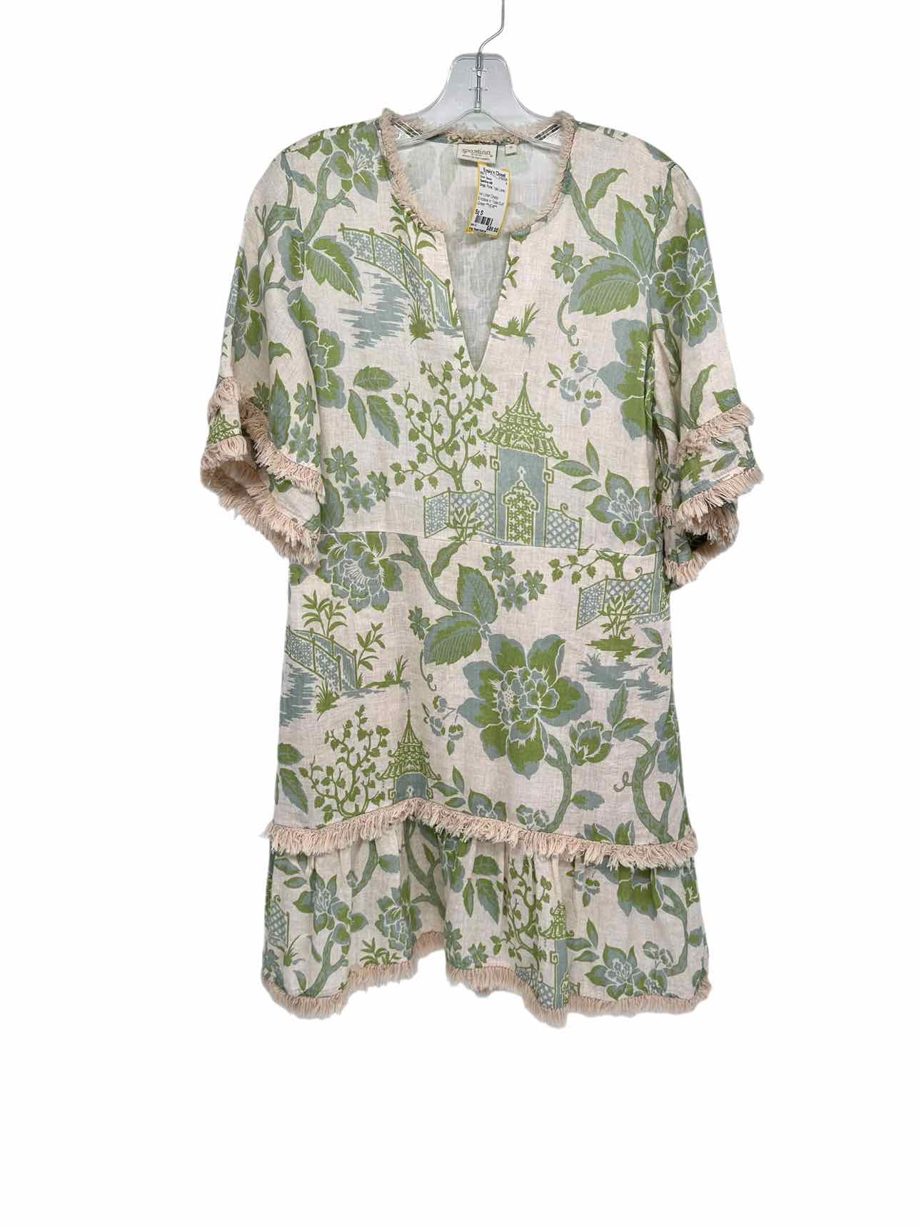 Spartina 449 Ivy Linen Dress Enclave in Toile Surf Green Size S **NEW**