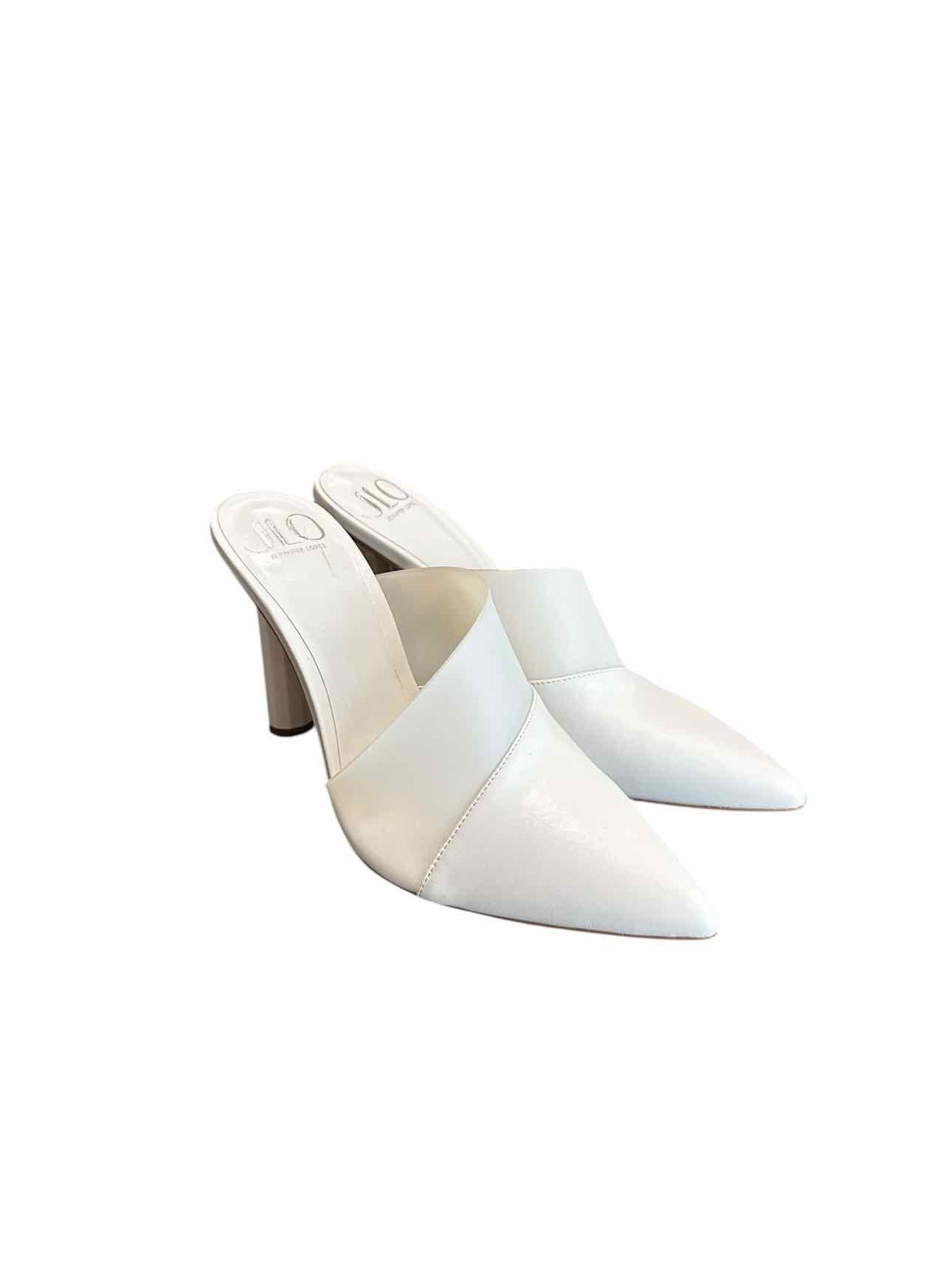 Jennifer Lopez Larina Heels White Mules Shoe Size 8.5