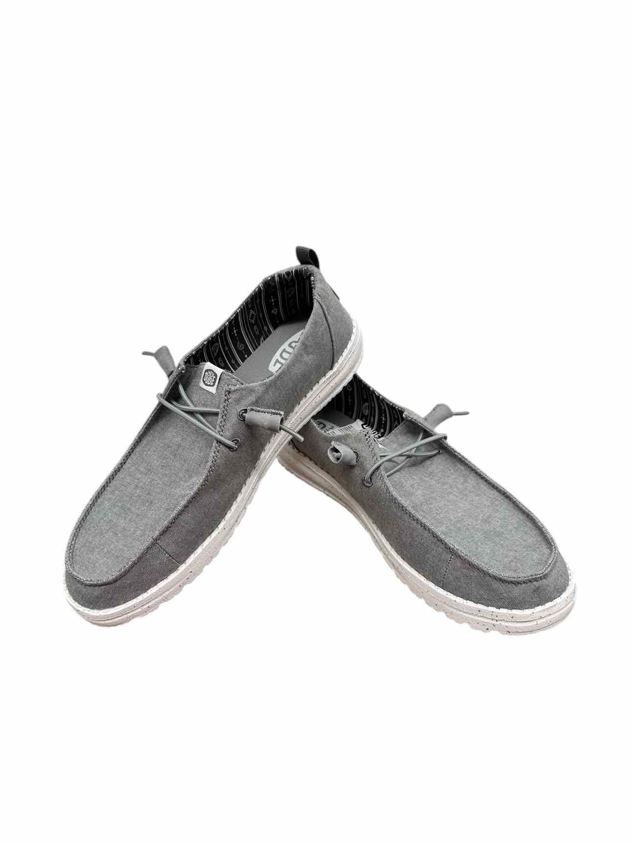 Hey Dude Wendy Chambray Gray Slip Ons Shoe Size 11