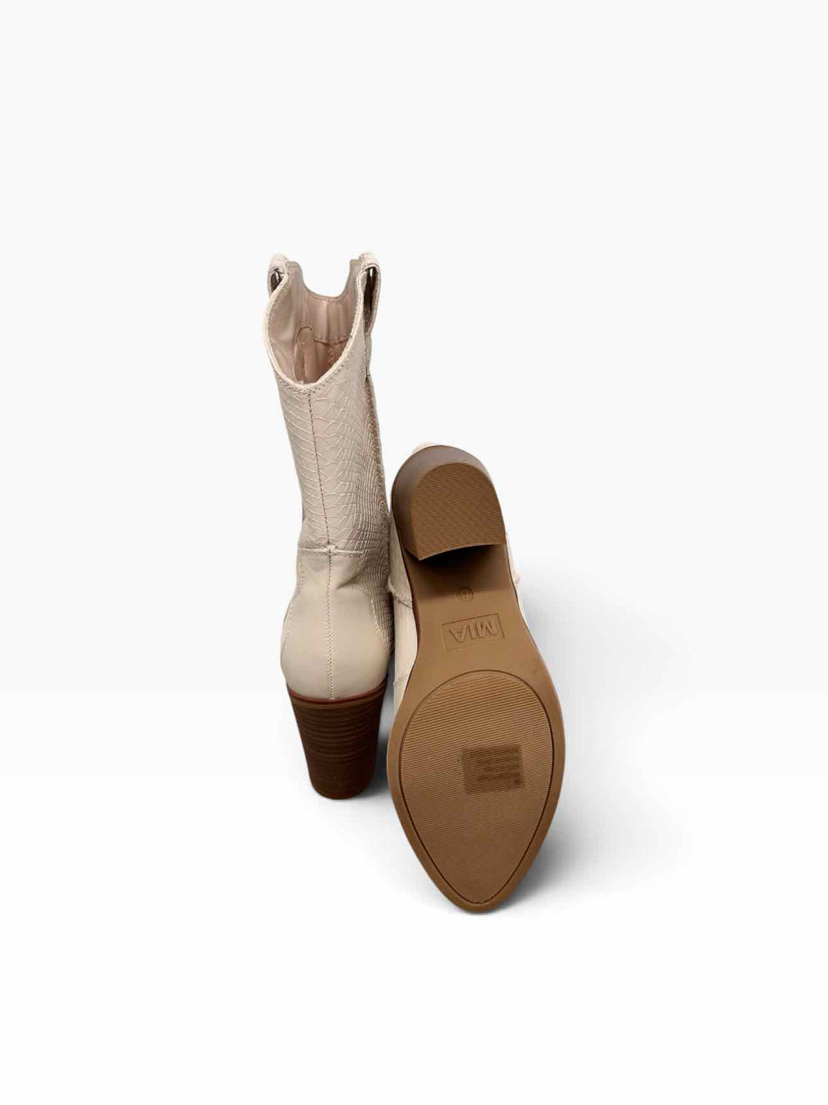 Mia Cream Cowboy Boots Shoe Size 8 **NEW**