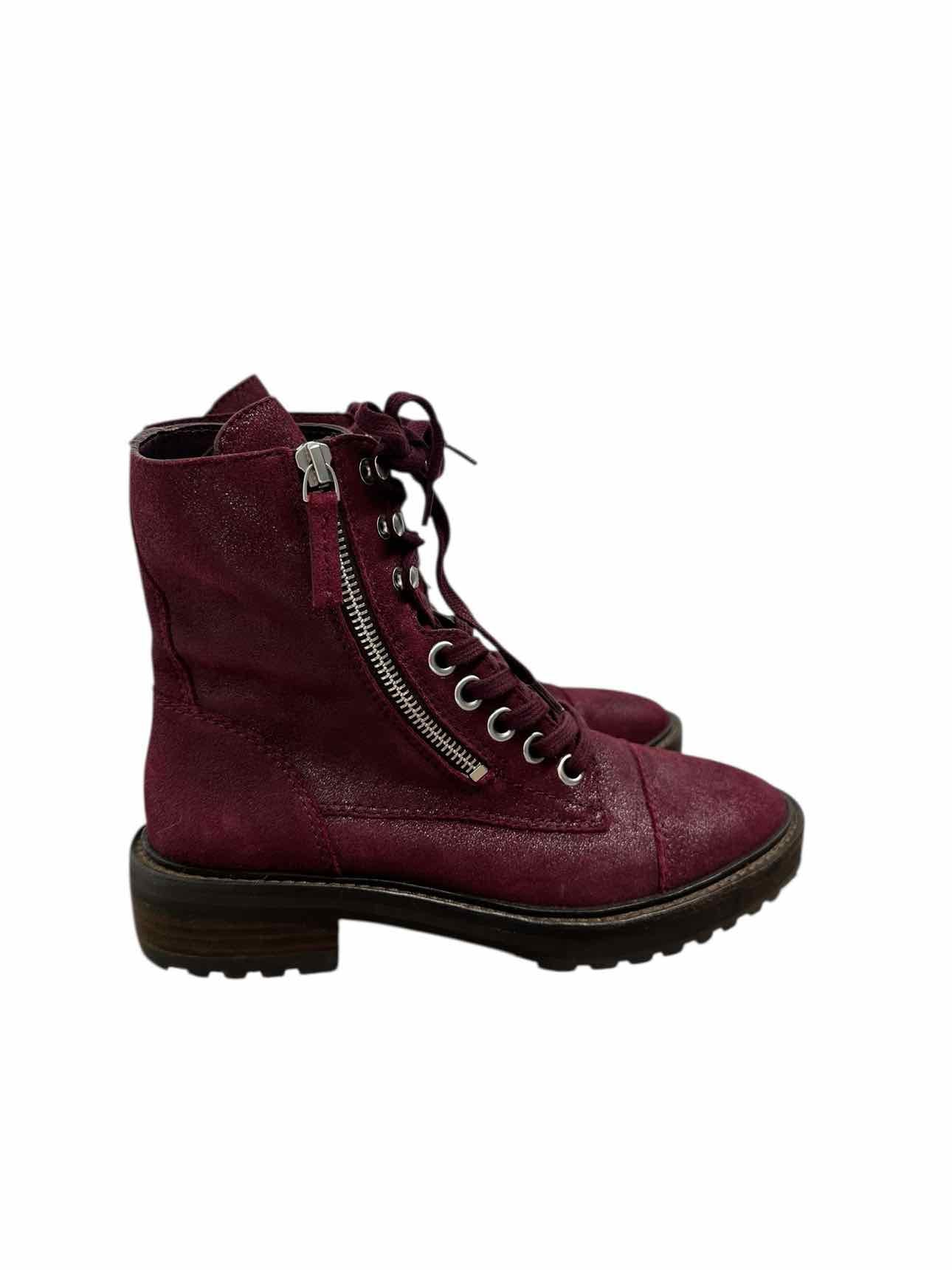 Paige Marlin Combat Boot Maroon Shoe Size 6.5