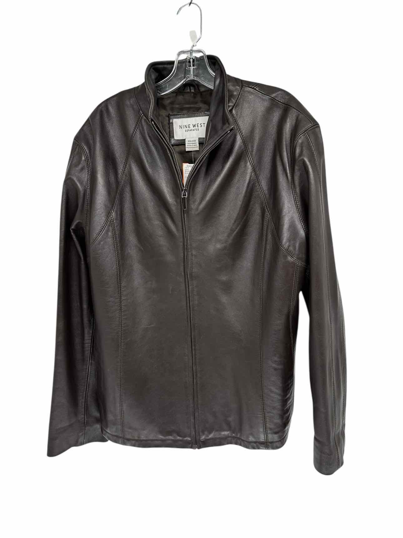 Nine West Brown Zip Front Jacket Size XXL