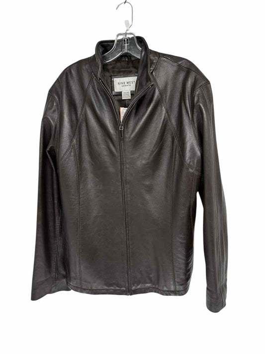 Nine West Brown Zip Front Jacket Size XXL