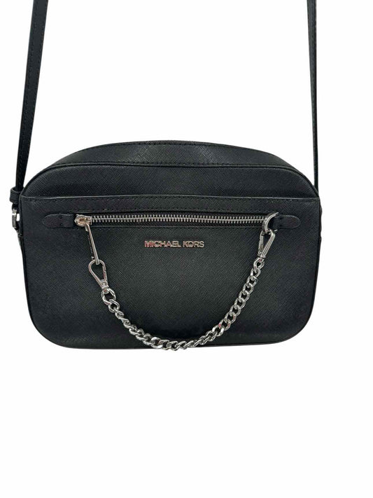 Michael Kors Jet Set Black Leather Crossbody
