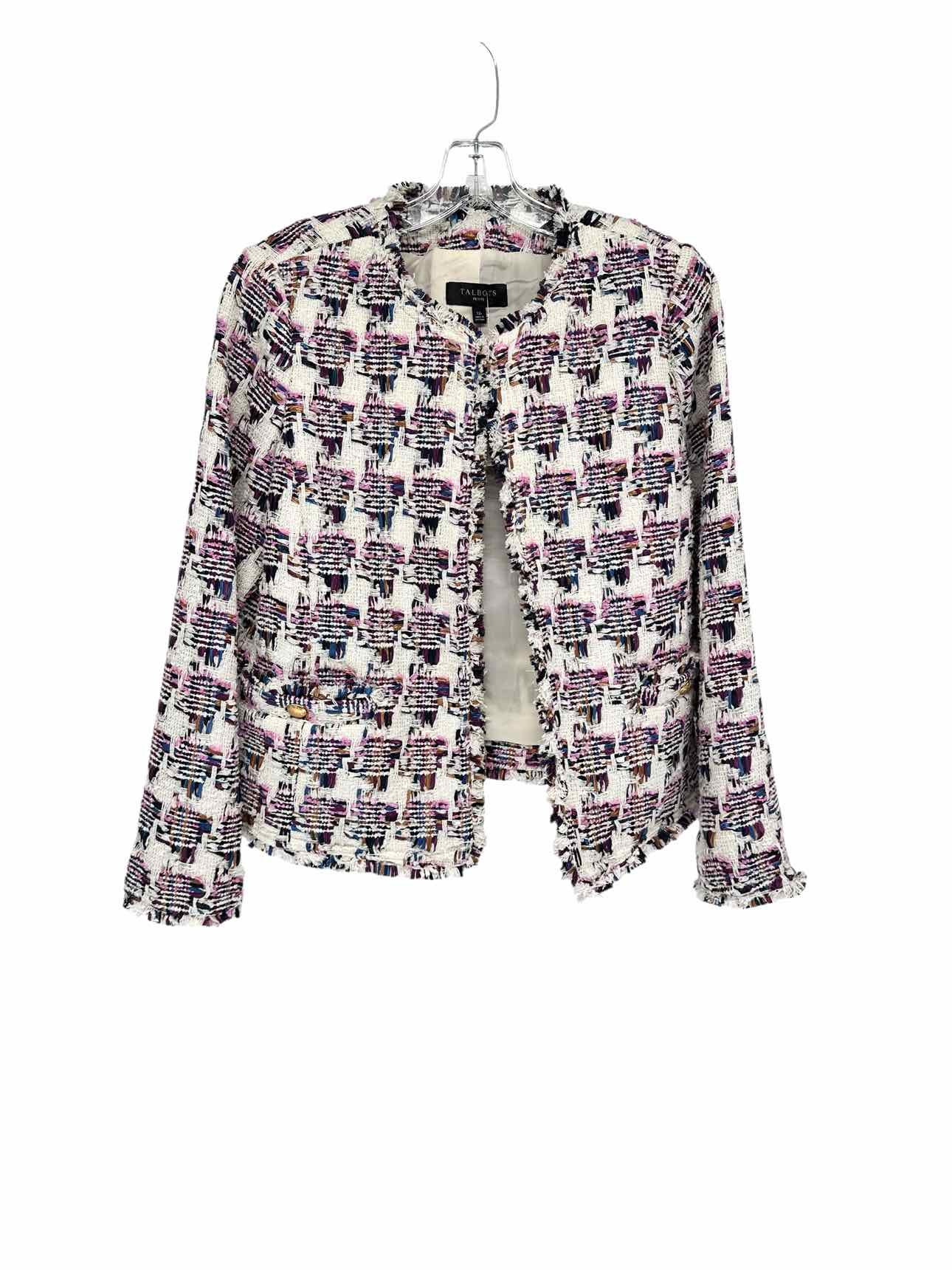 Talbots White Print Jacket Size 12P **NEW**