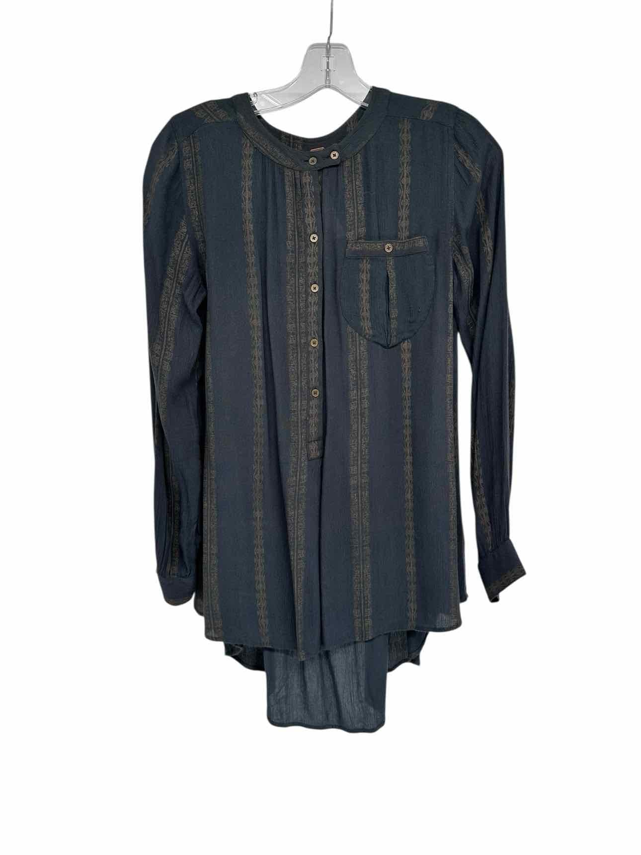 Free People Shibori Gauze Top in Darkest Emerald Size XS