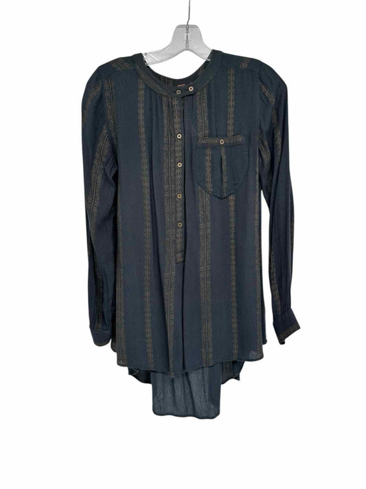 Free People Shibori Gauze Top in Darkest Emerald Size XS
