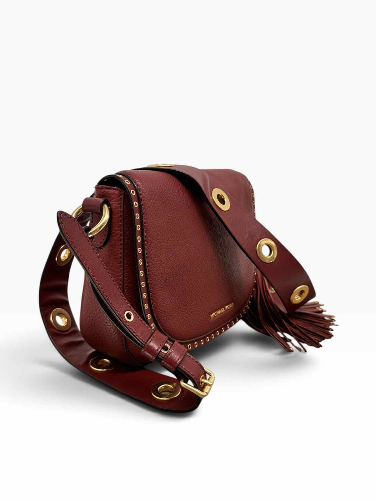 Michael Kors Brick Red Brooklyn Medium Saddle Bag