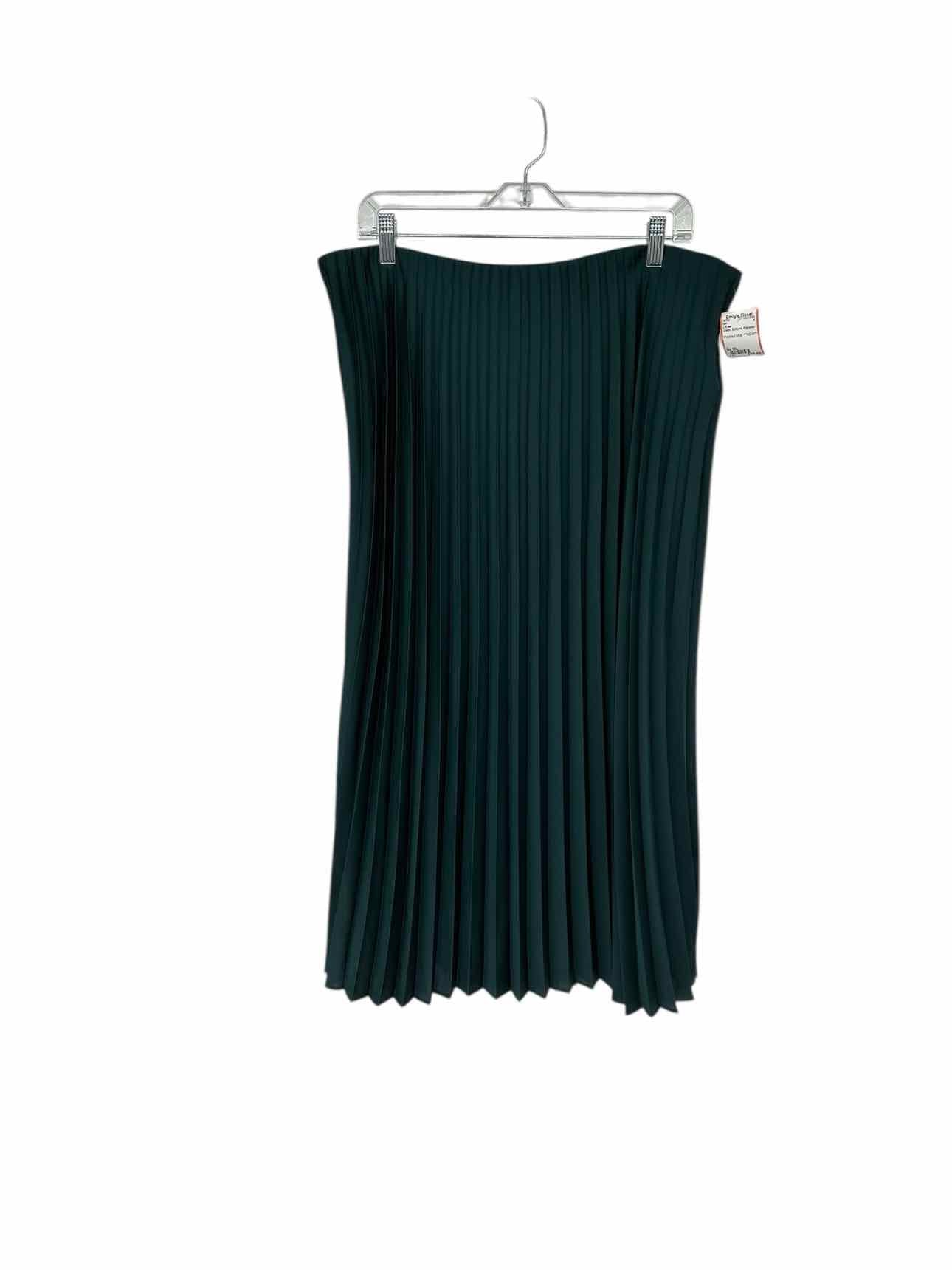 J. Crew Green Pleated Midi Skirt Size XL **NEW**