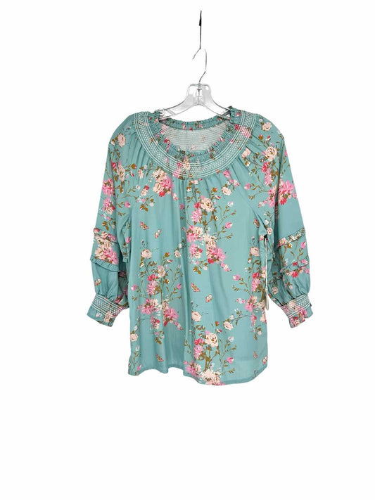 Spartina 449 Heidi Blouse Calm Waters Floral Daubs Size XS **NEW**