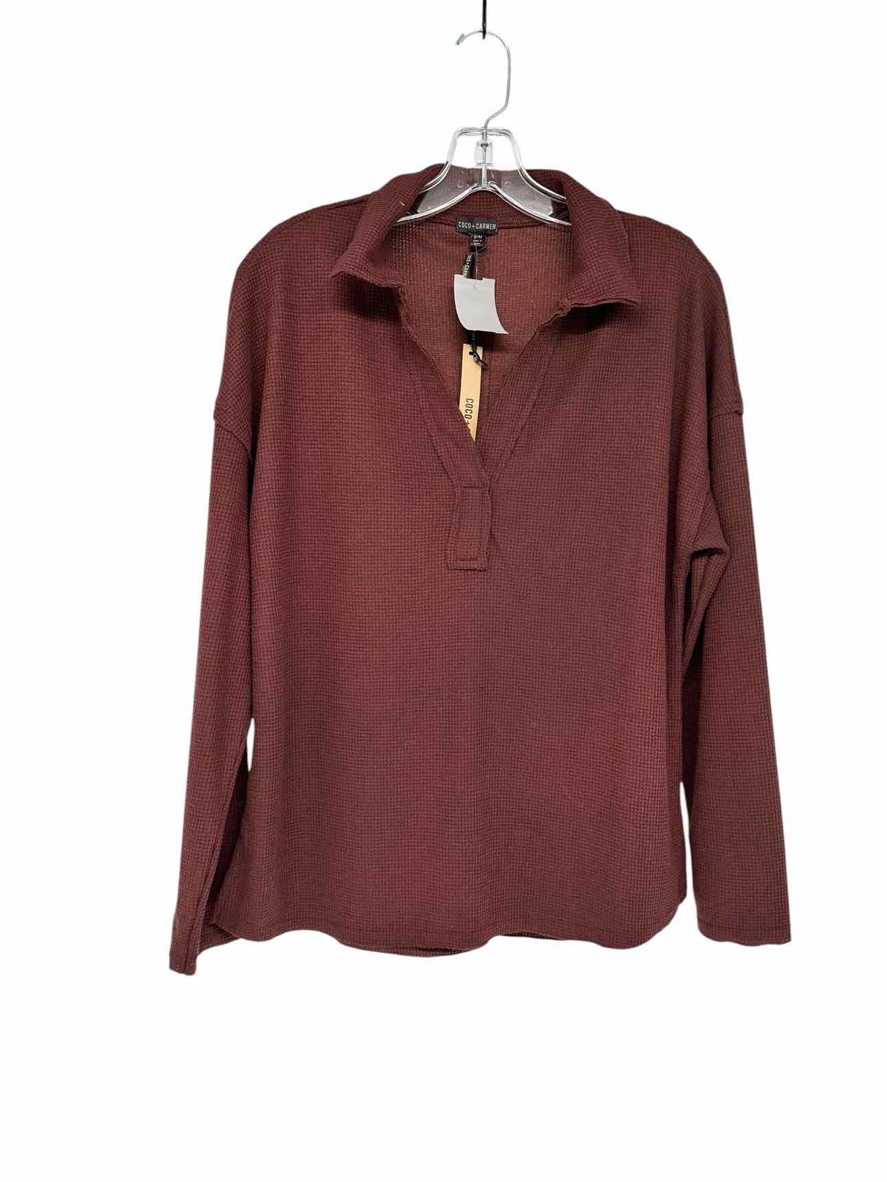 Coco +  Carmen Maroon Michela V-Neck Size S/M **NEW**