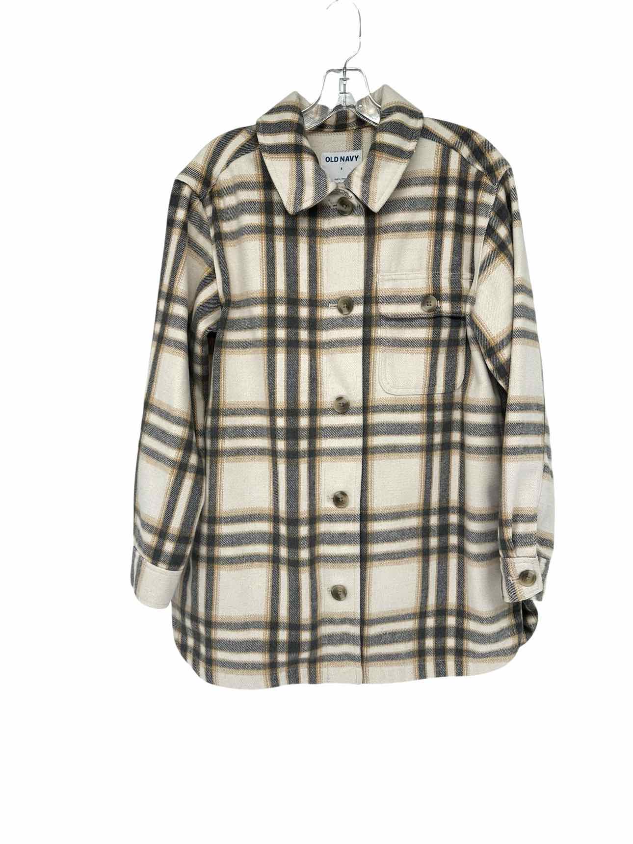 Old Navy White Print Size S Shacket