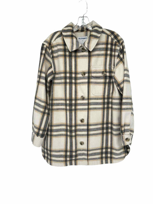 Old Navy White Print Size S Shacket