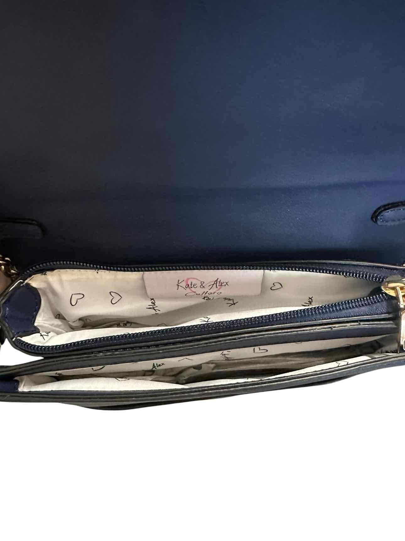 Kate & Alex Blue Leather Envelope Shoulder Bag **NEW**