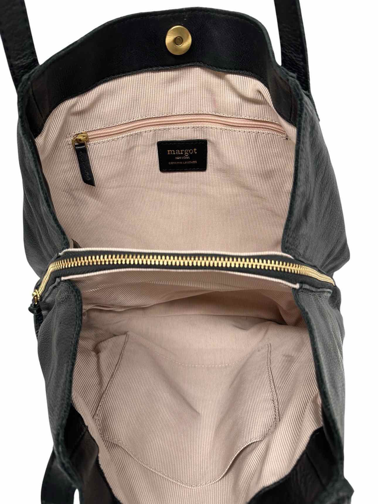 Margot Black Leather Marcy Tote