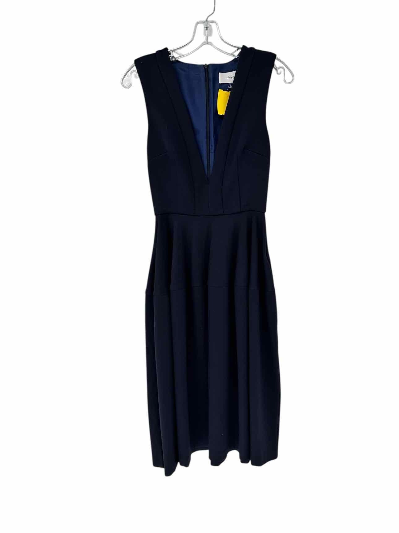 N Nicholas Navy Sleeveless Midi Dress Size 4