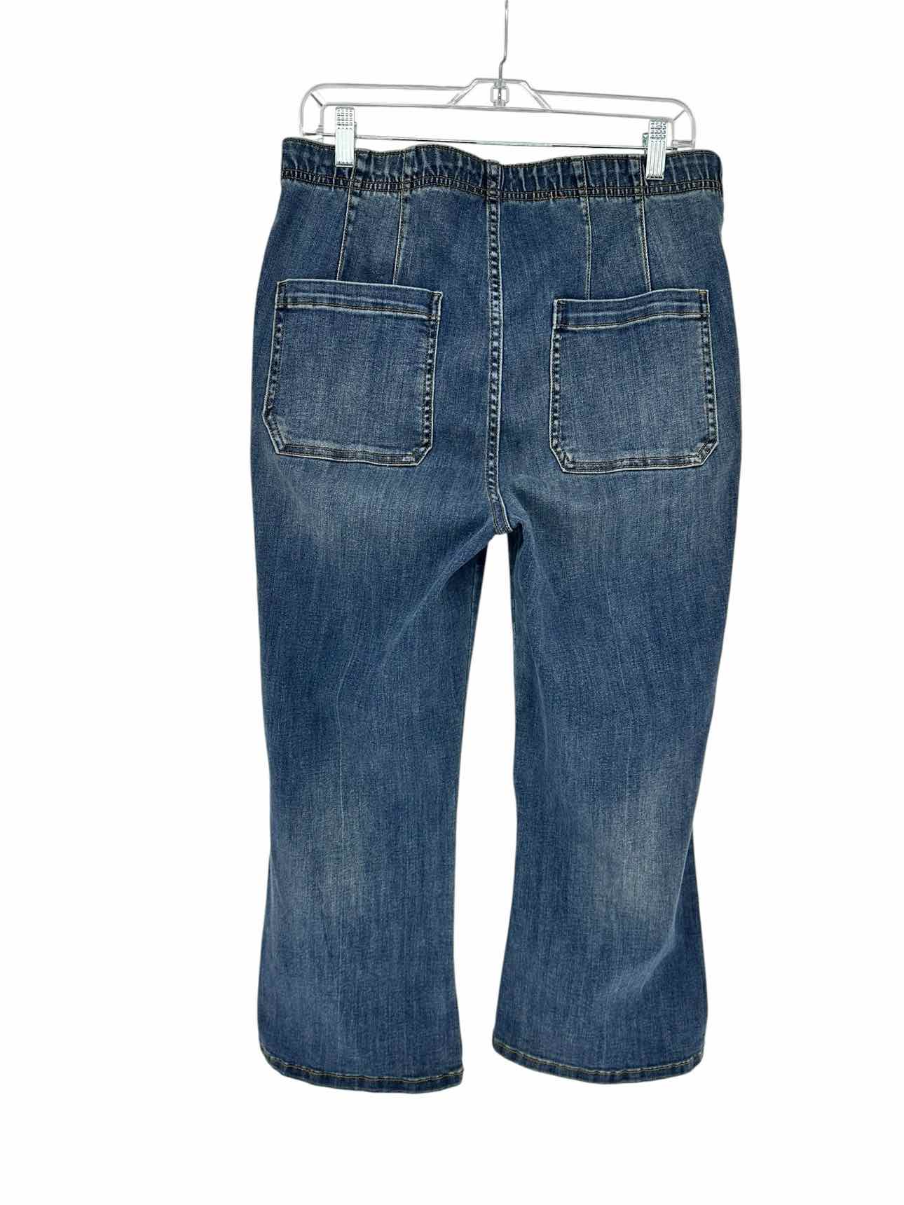 Pilcro High-Rise Pull-On Flare Crop Blue Jeans Size L