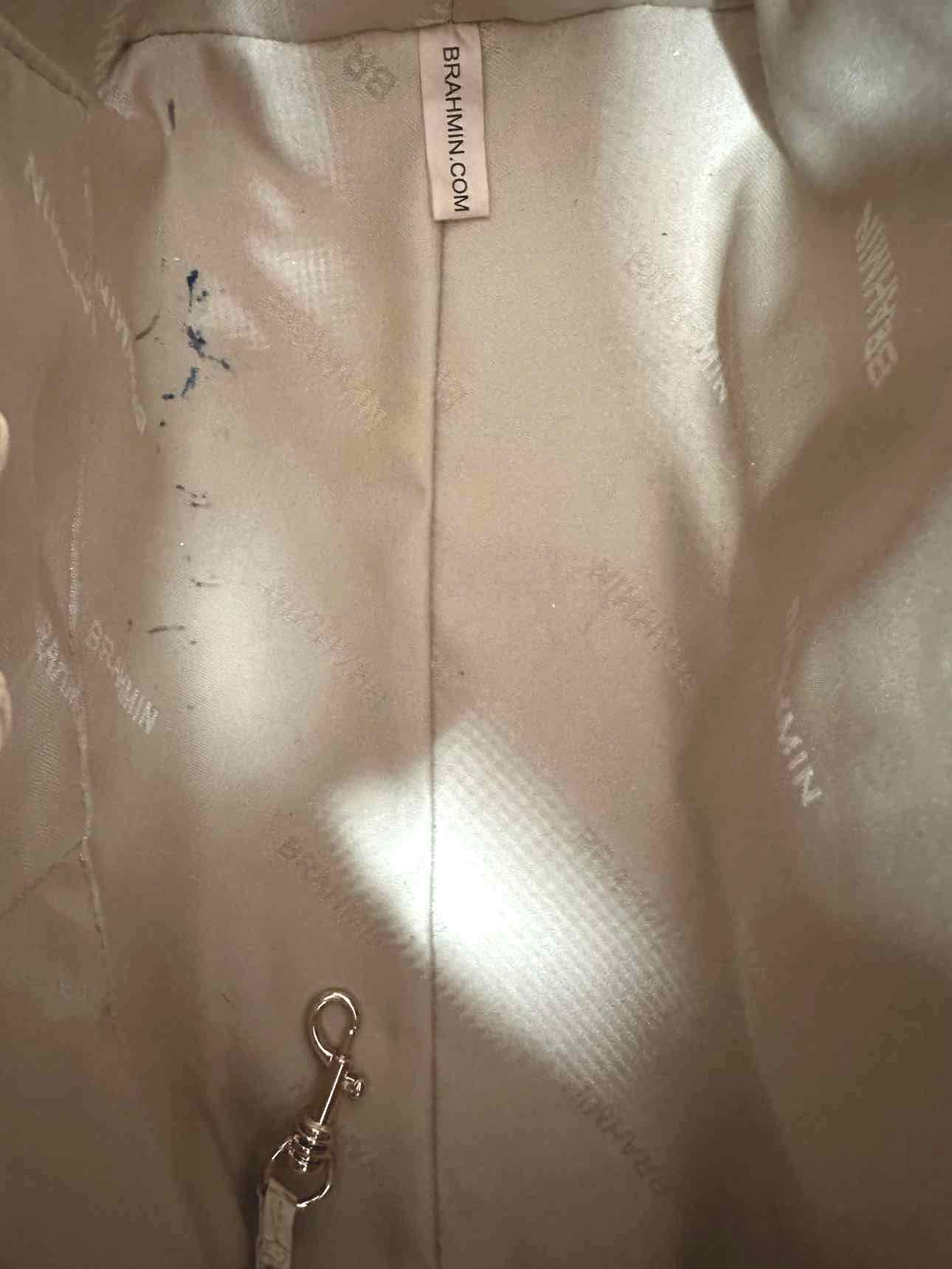 Brahmin Duxbury Rockville in Ivory Iquana Leather Satchel **AS IS**