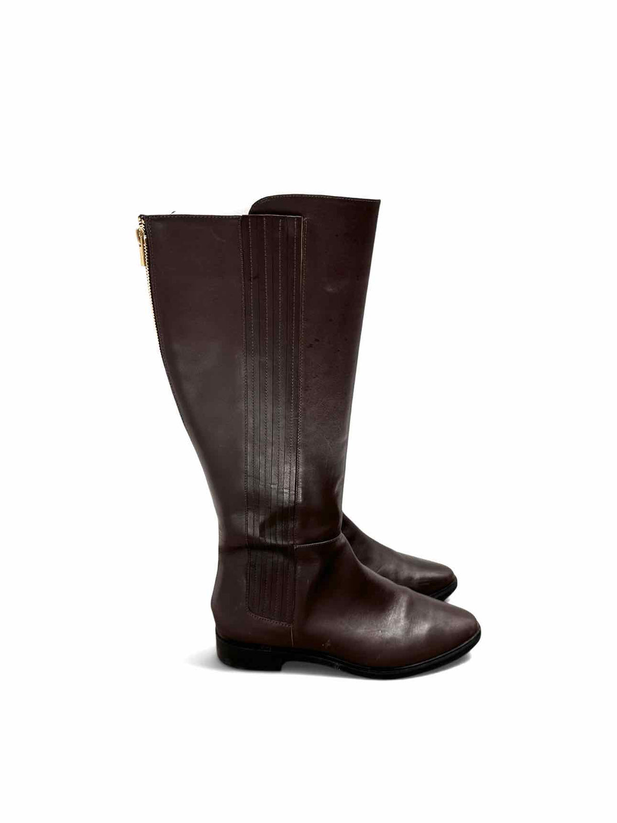 Calvin Klein Finley Tall Boots w/ Back Zipper Brown Shoe Size 9.5