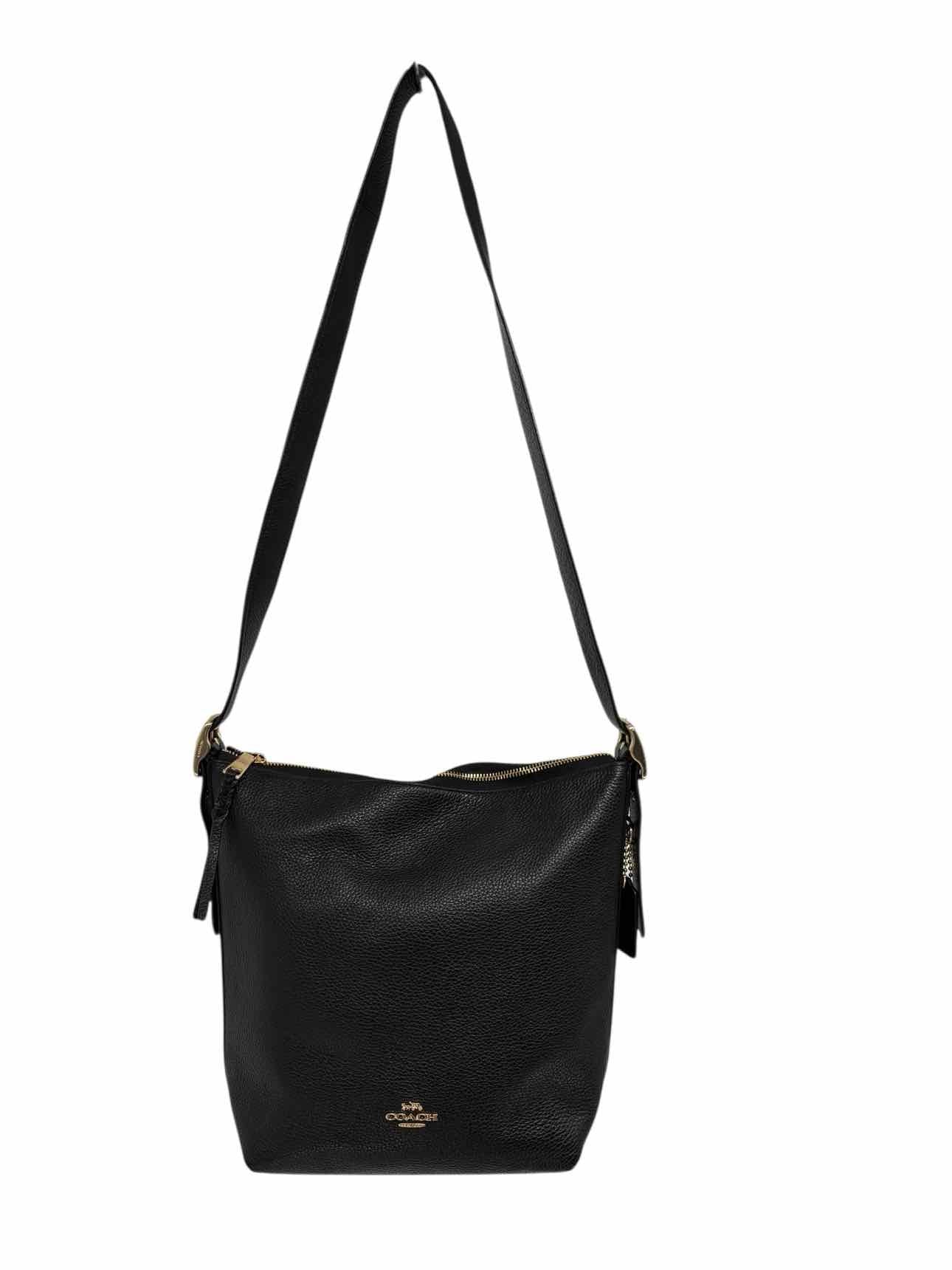 Coach Val Duffle Black Leather Shoulder Bag
