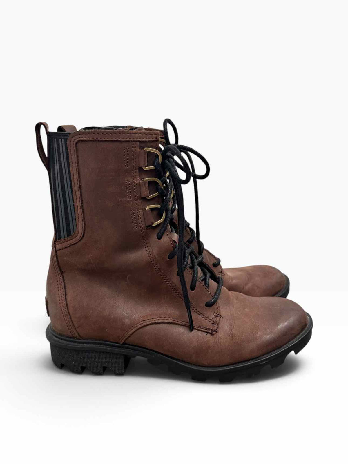 Sorel Phoenix Lace Up Combat Boot Brown Shoe Size 8