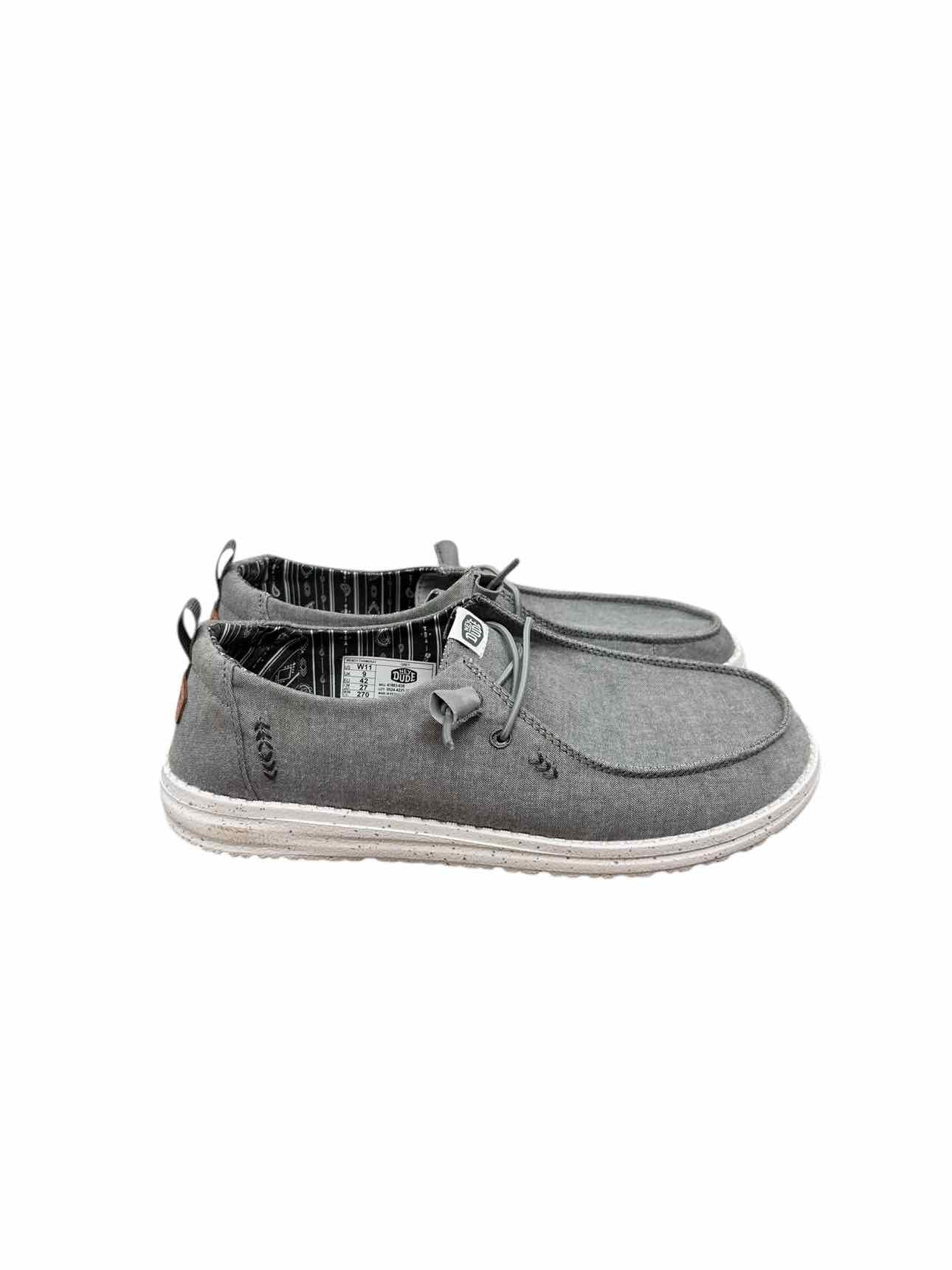 Hey Dude Wendy Chambray Gray Slip Ons Shoe Size 11