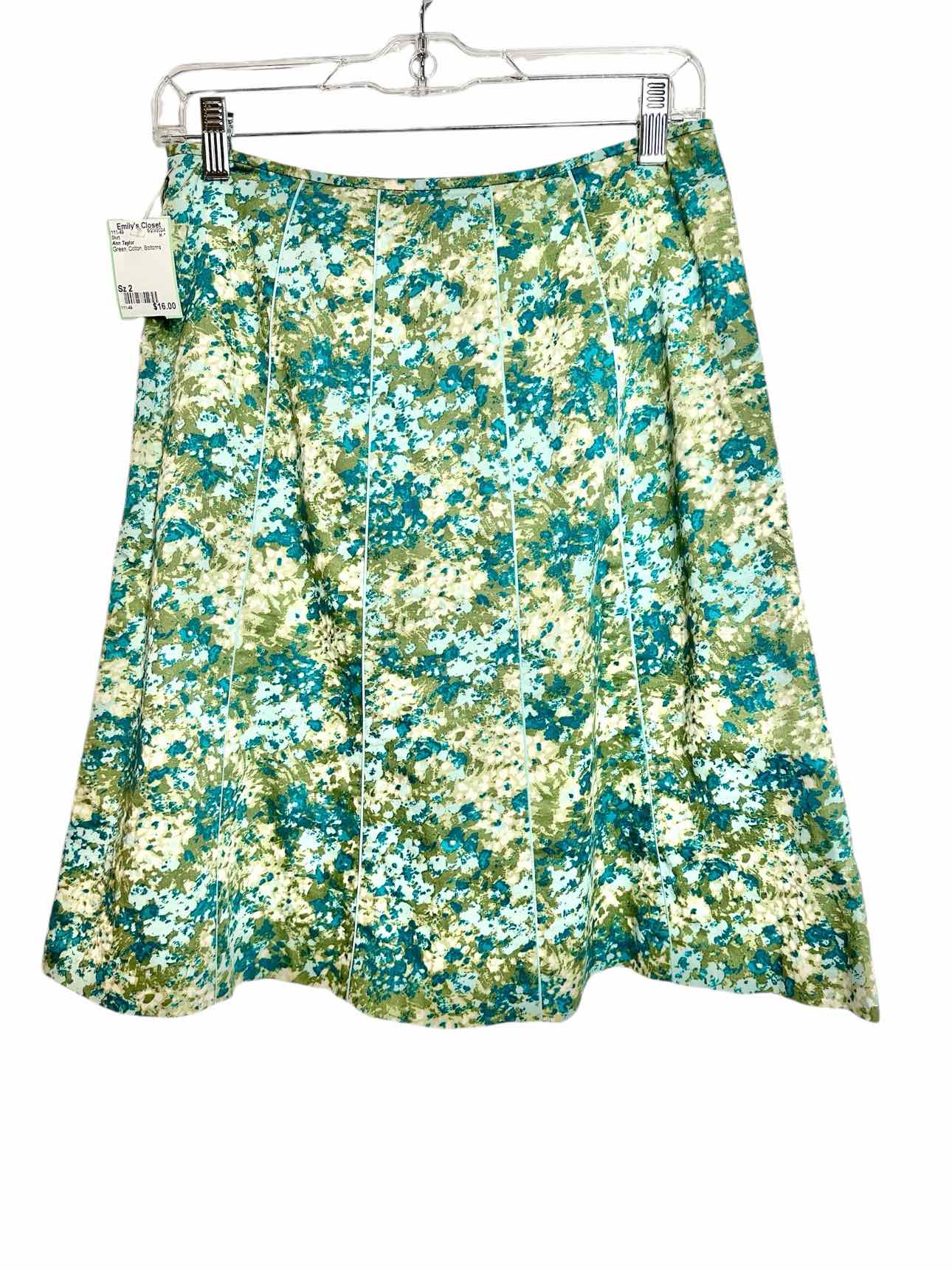 Ann Taylor Green Size 2 Skirt