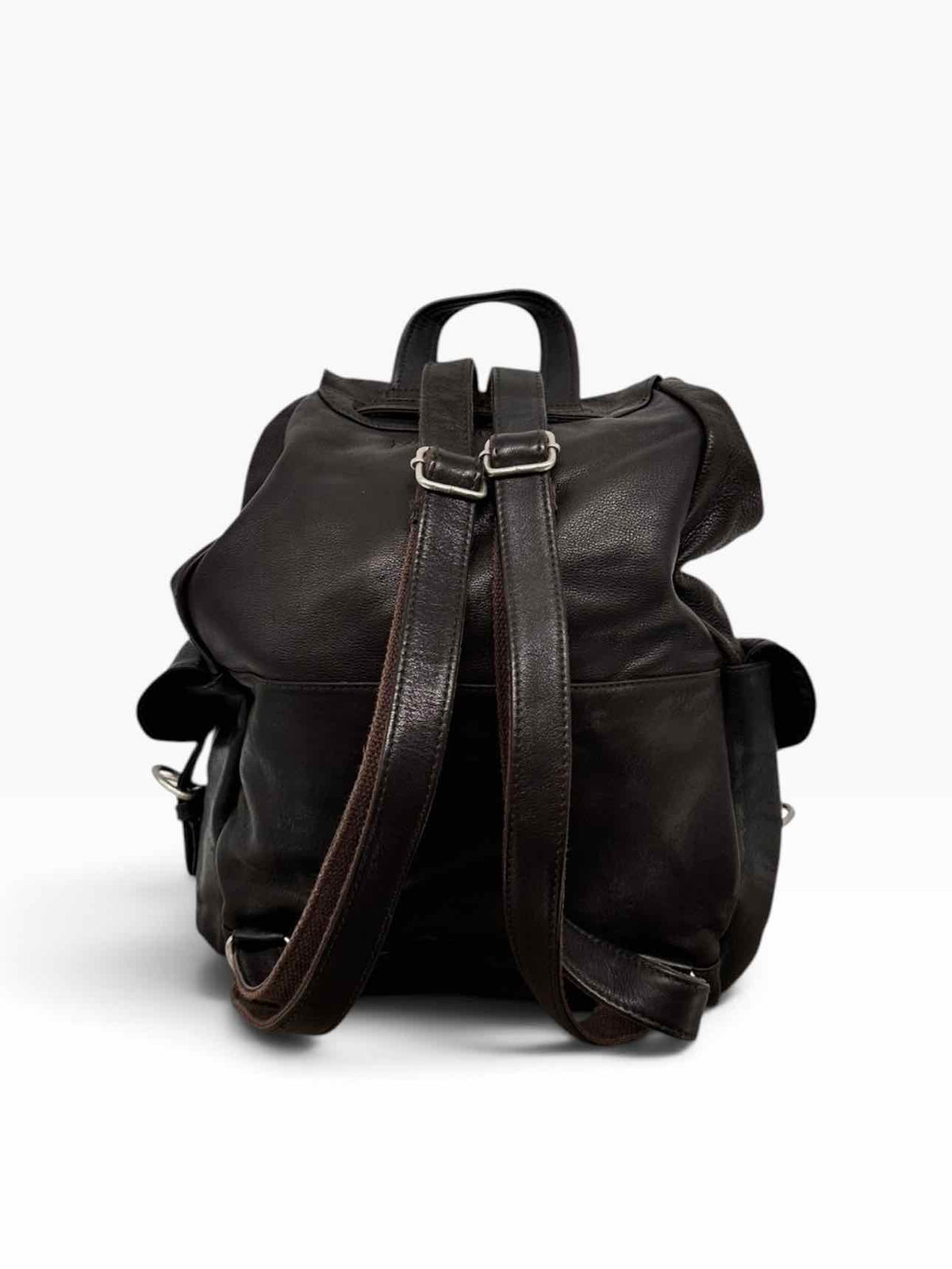 London Fog Vintage Brown Leather Backpack