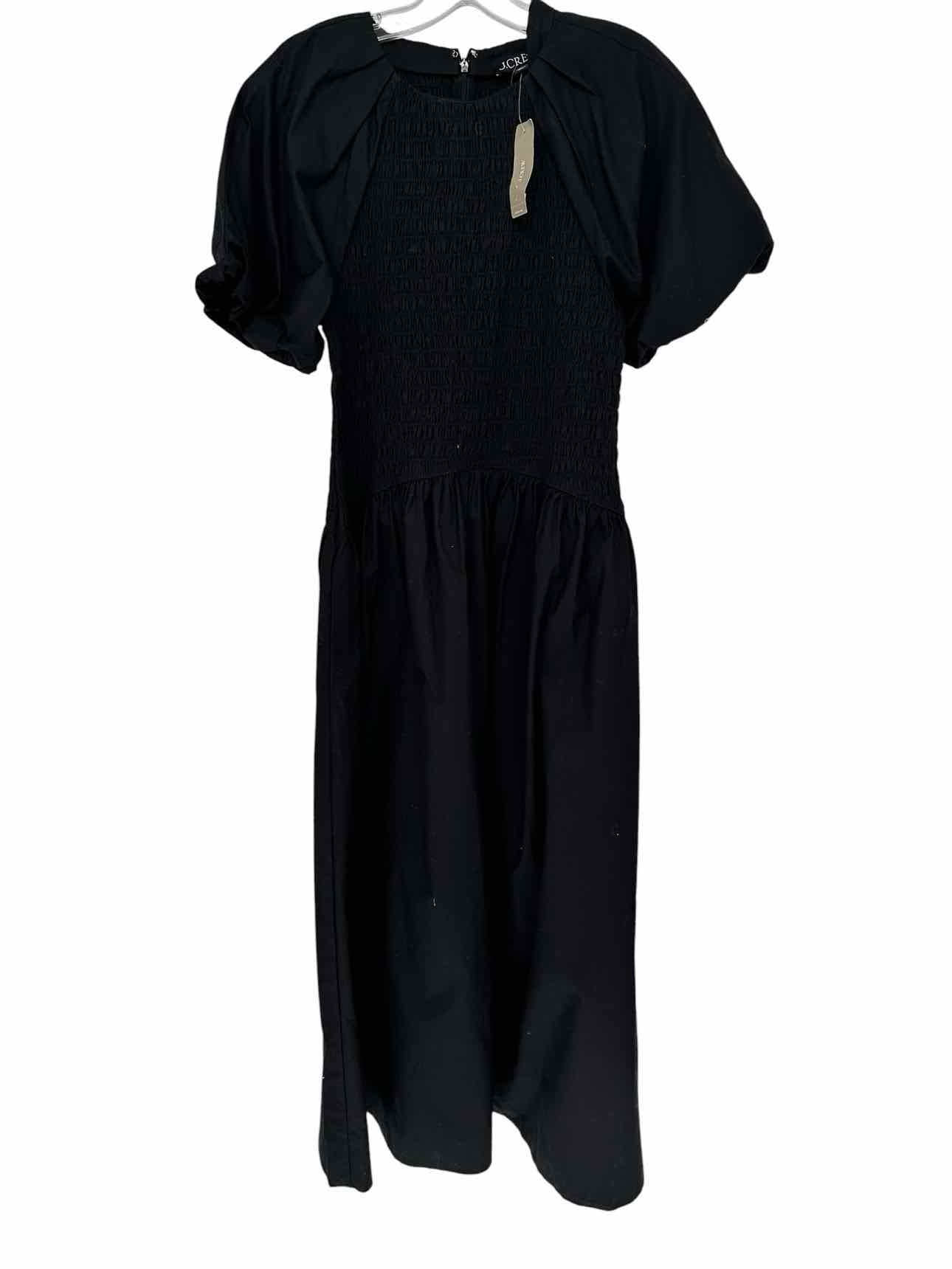 J. Crew Black Smocked Midi Dress Size S **NEW**