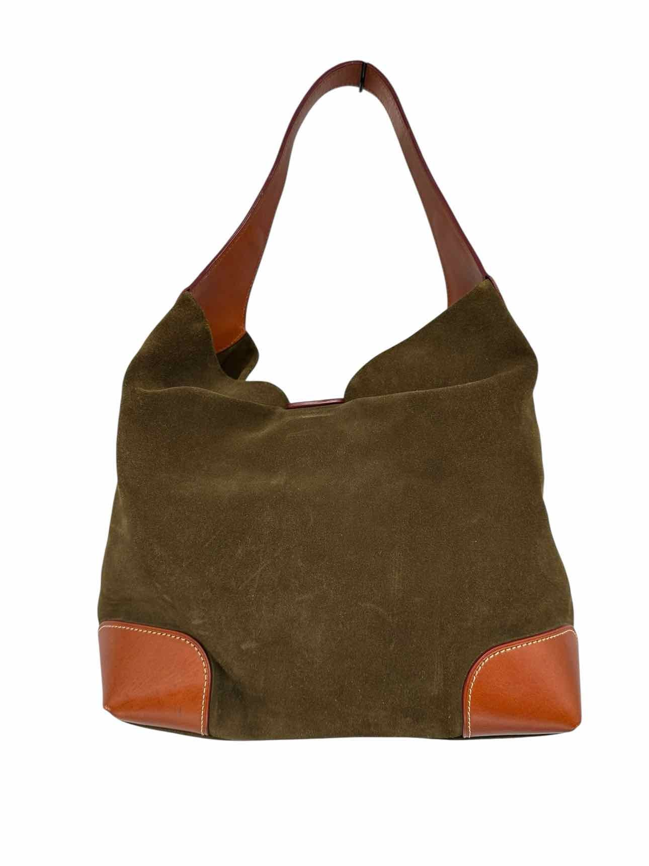 Dooney & Bourke Belvedere Logo Lock Olive Suede Hobo
