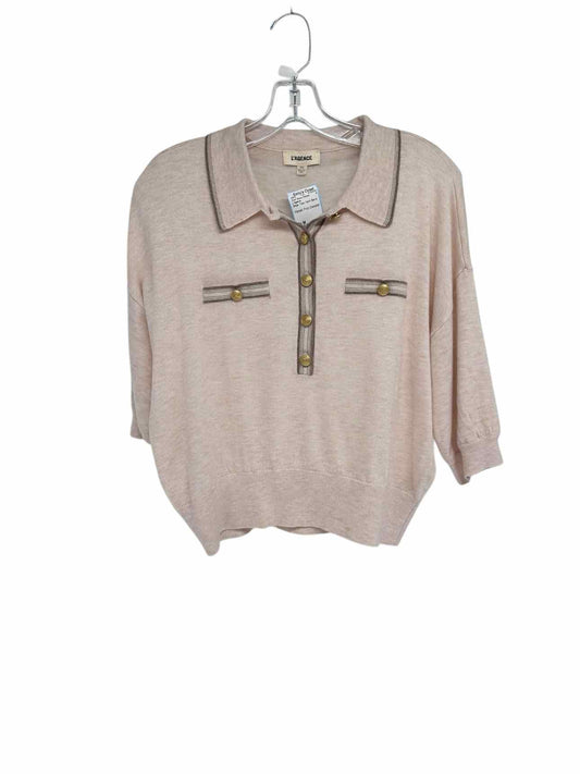 L'Agence Beige Masaki Polo Sweater Size M