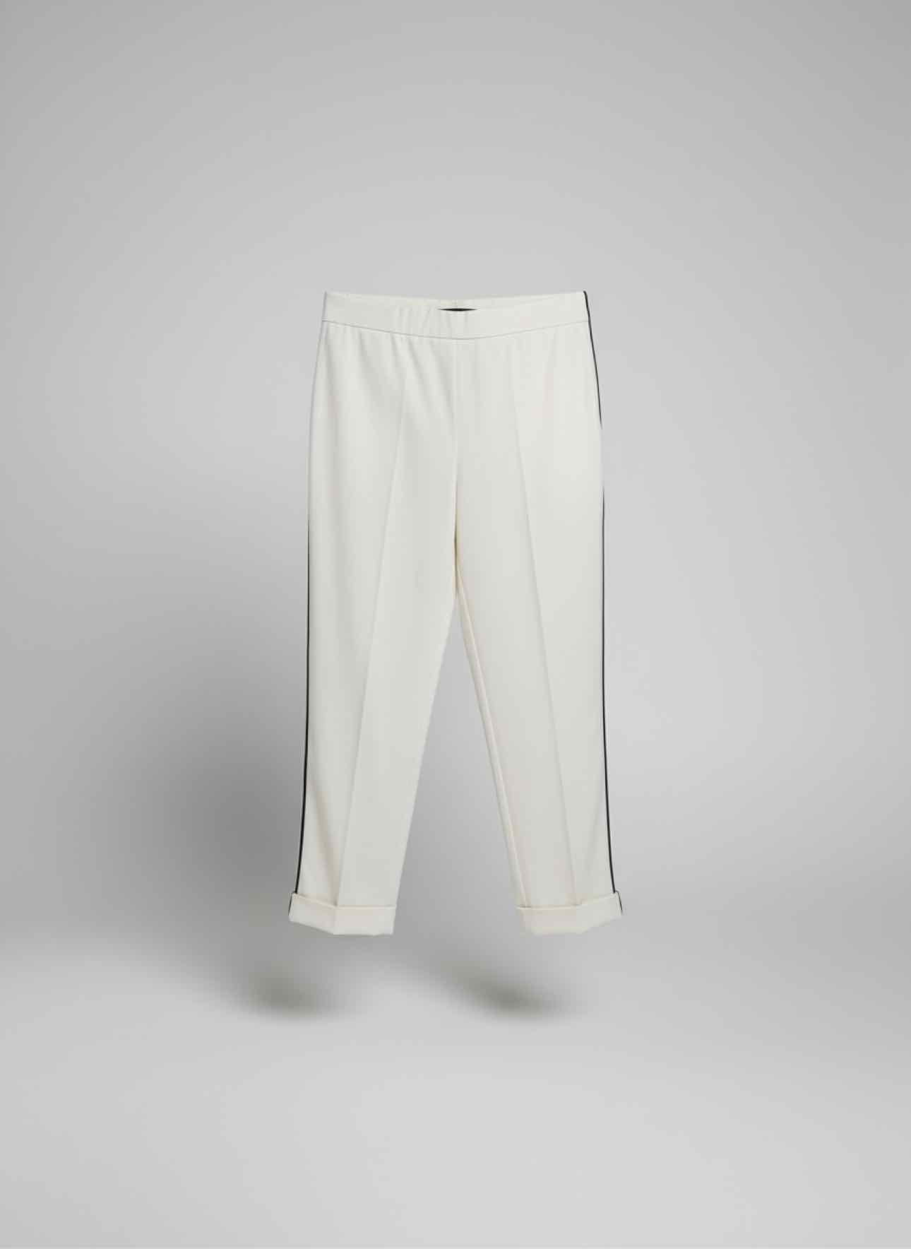 Lysse Camilla Side Stripe Ankle Pants Cream Size L **NEW**