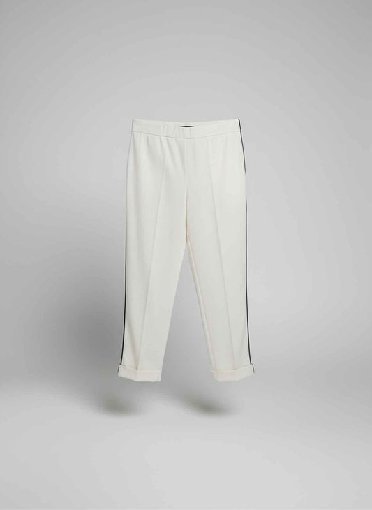 Lysse Camilla Side Stripe Ankle Pants Cream Size L **NEW**