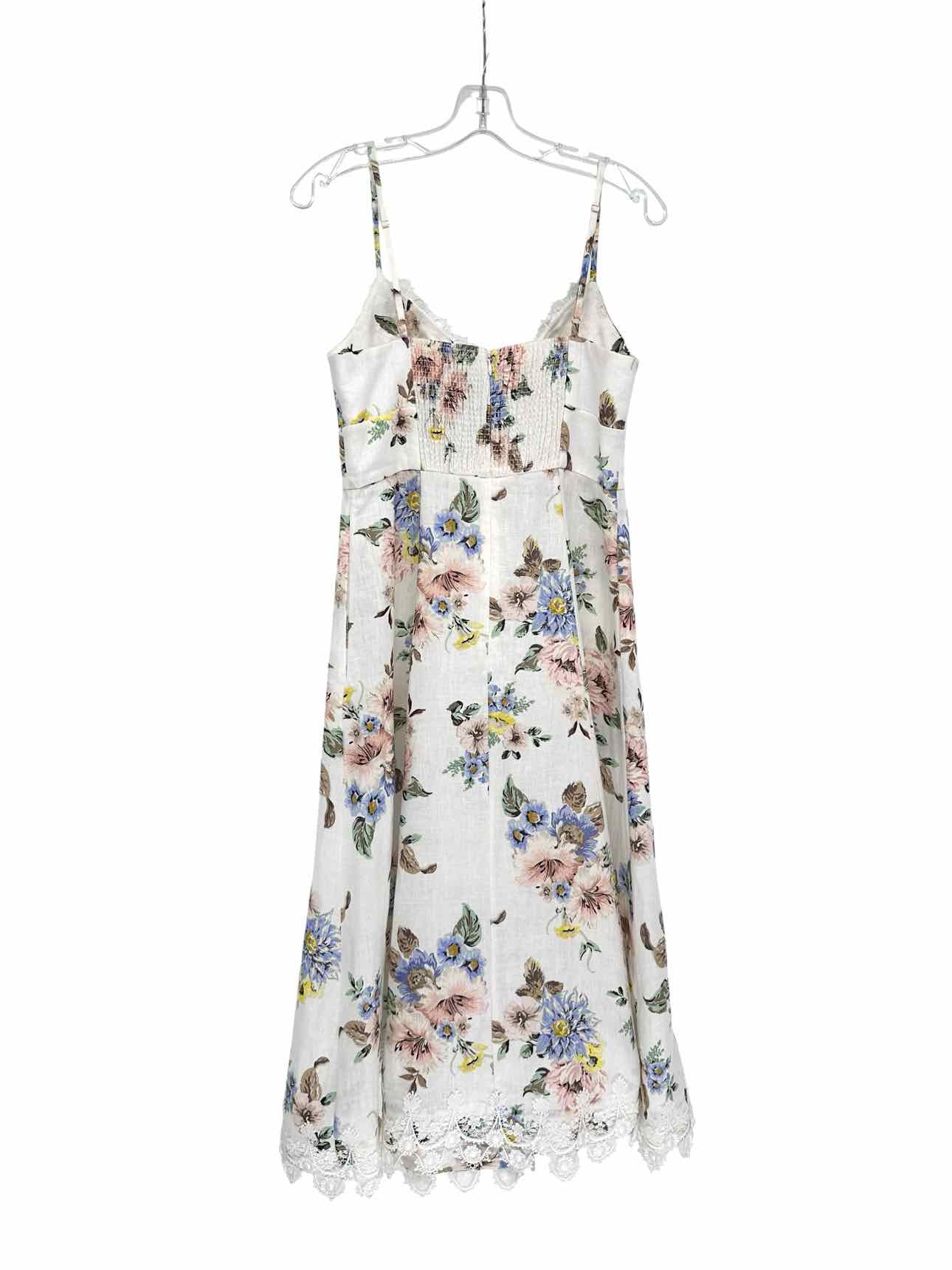 Zimmerman Applique Linen Picnic Midi Dress Size 8