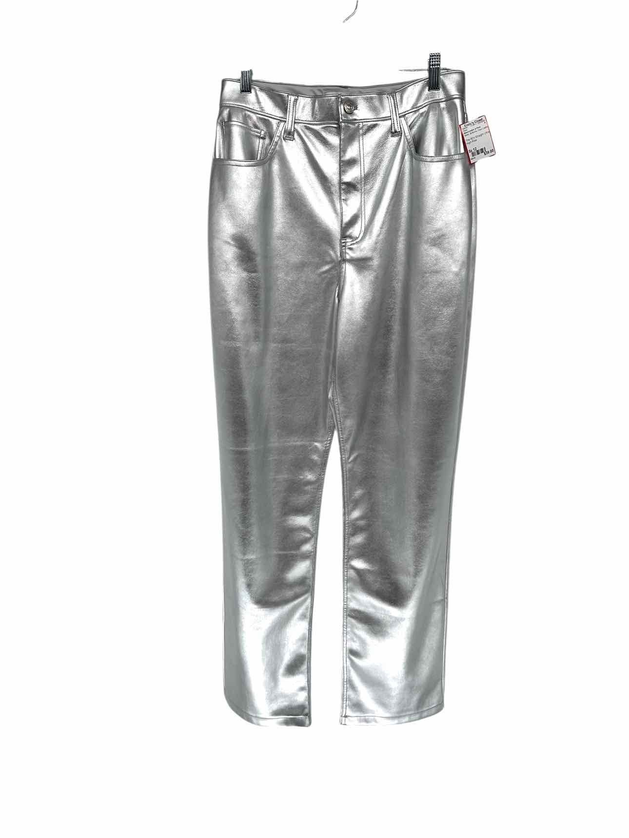 Abercrombie & Fitch The 90's Straight Ultra High-Rise Silver Pants Size 12