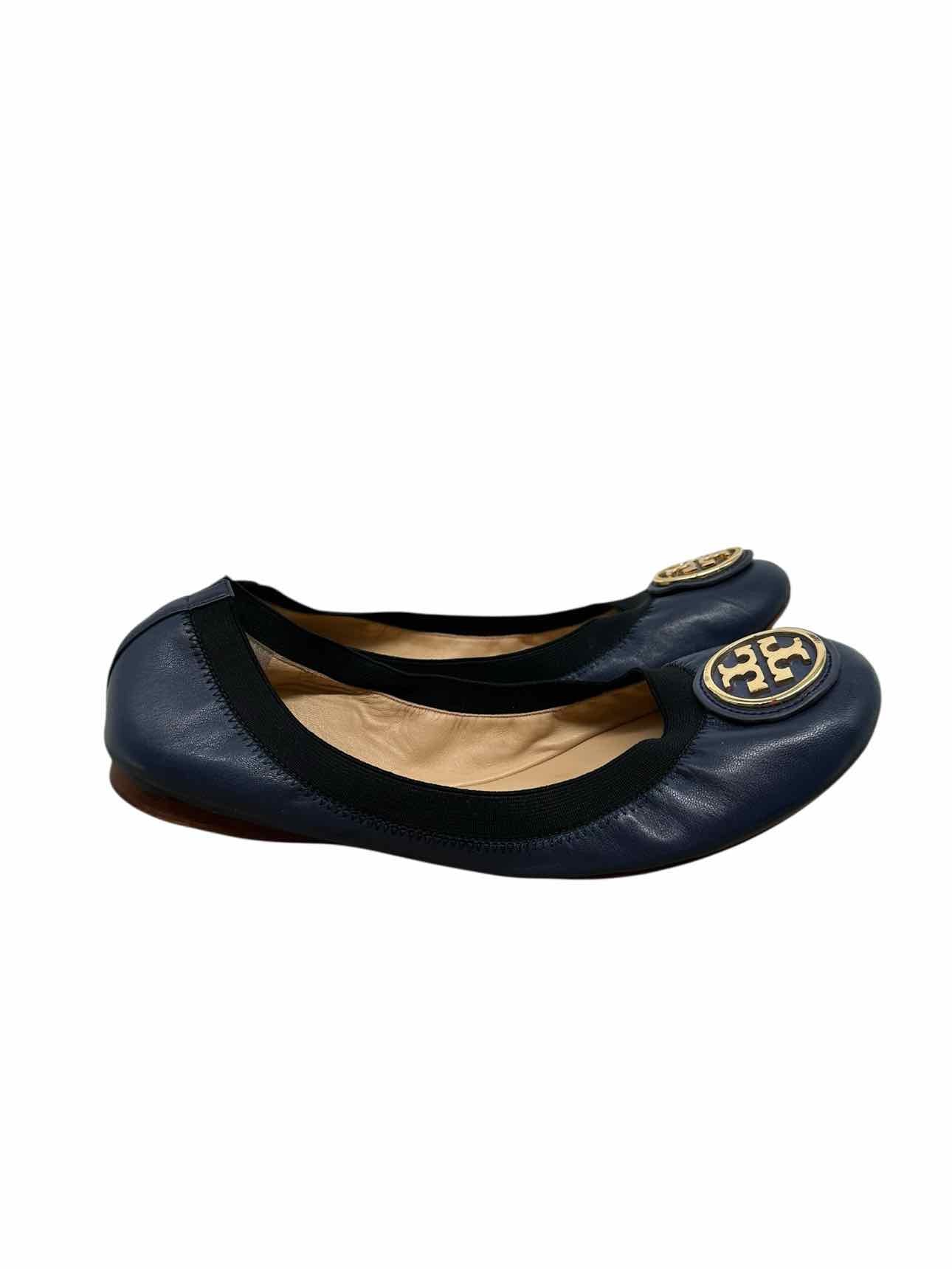 Tory Burch Caroline Ballet Flats Navy Shoe Size 10