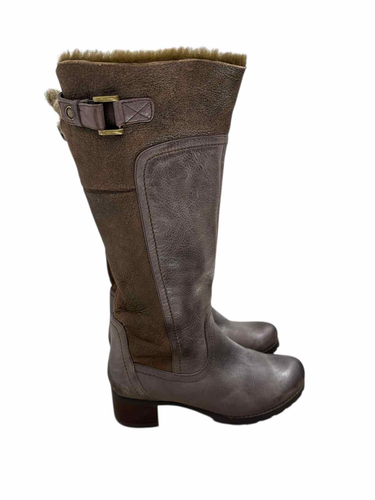 Biondo Taupe Tall Boots Shoe Size 7.5