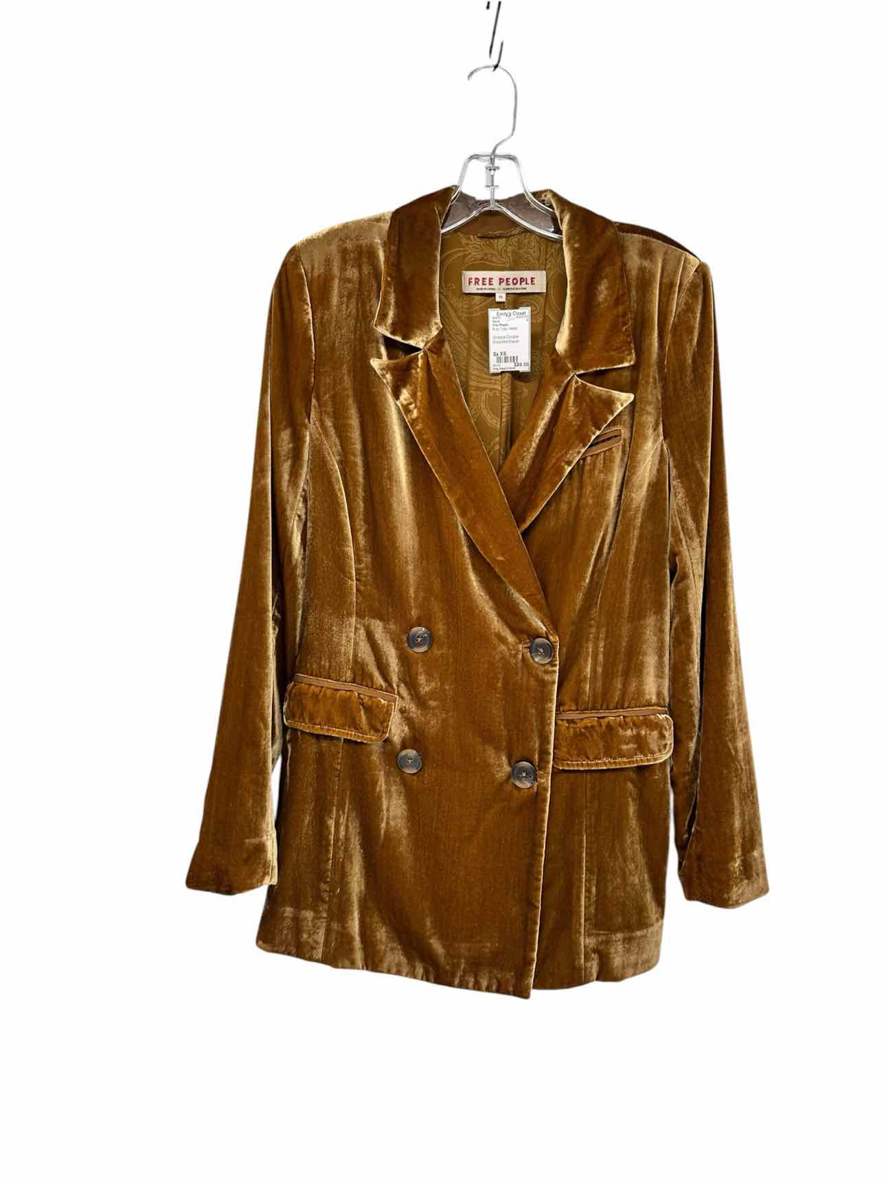 Free People Sharpie Double Breasted Blazer Rust Size XS