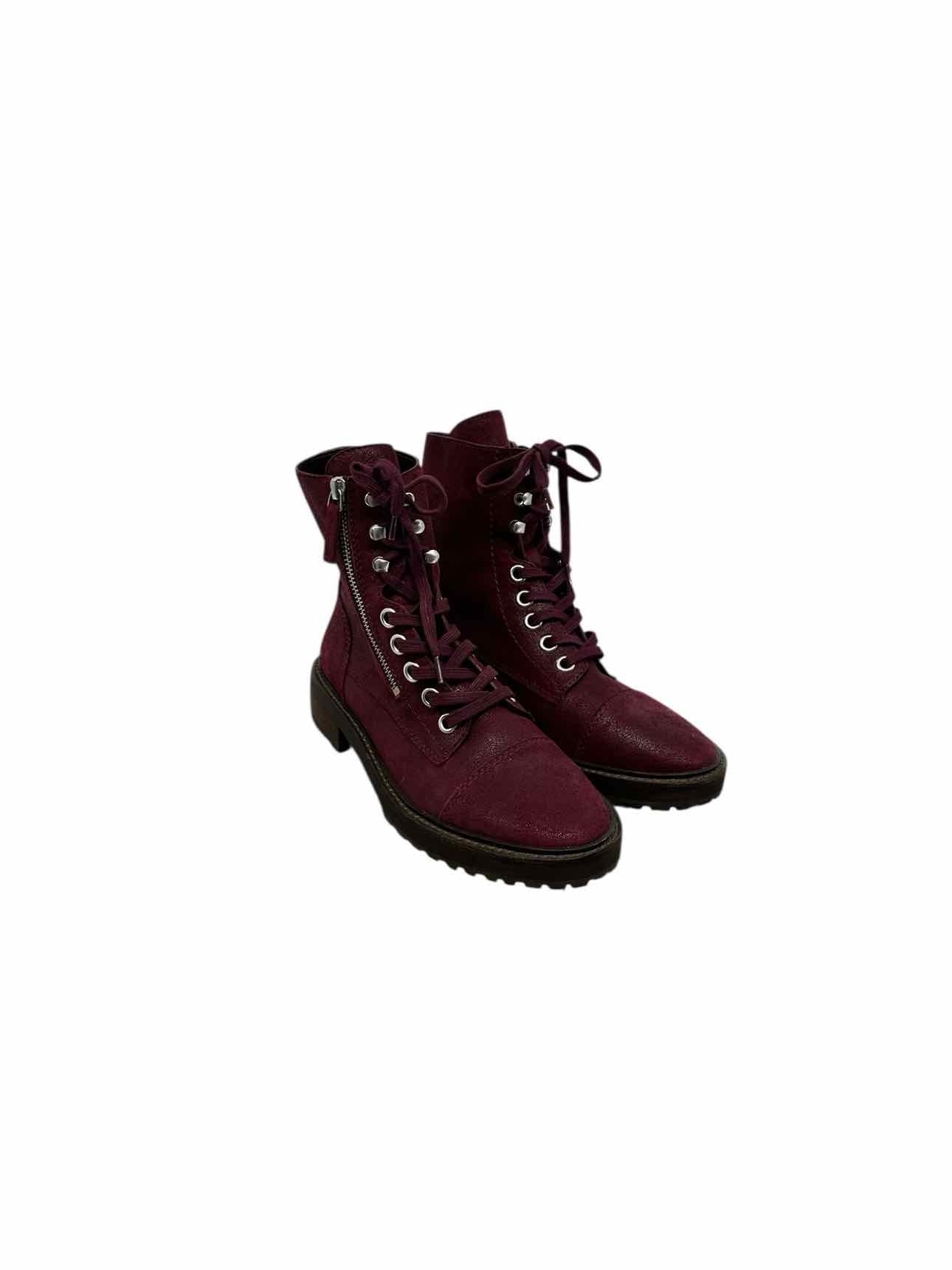 Paige Marlin Combat Boot Maroon Shoe Size 6.5