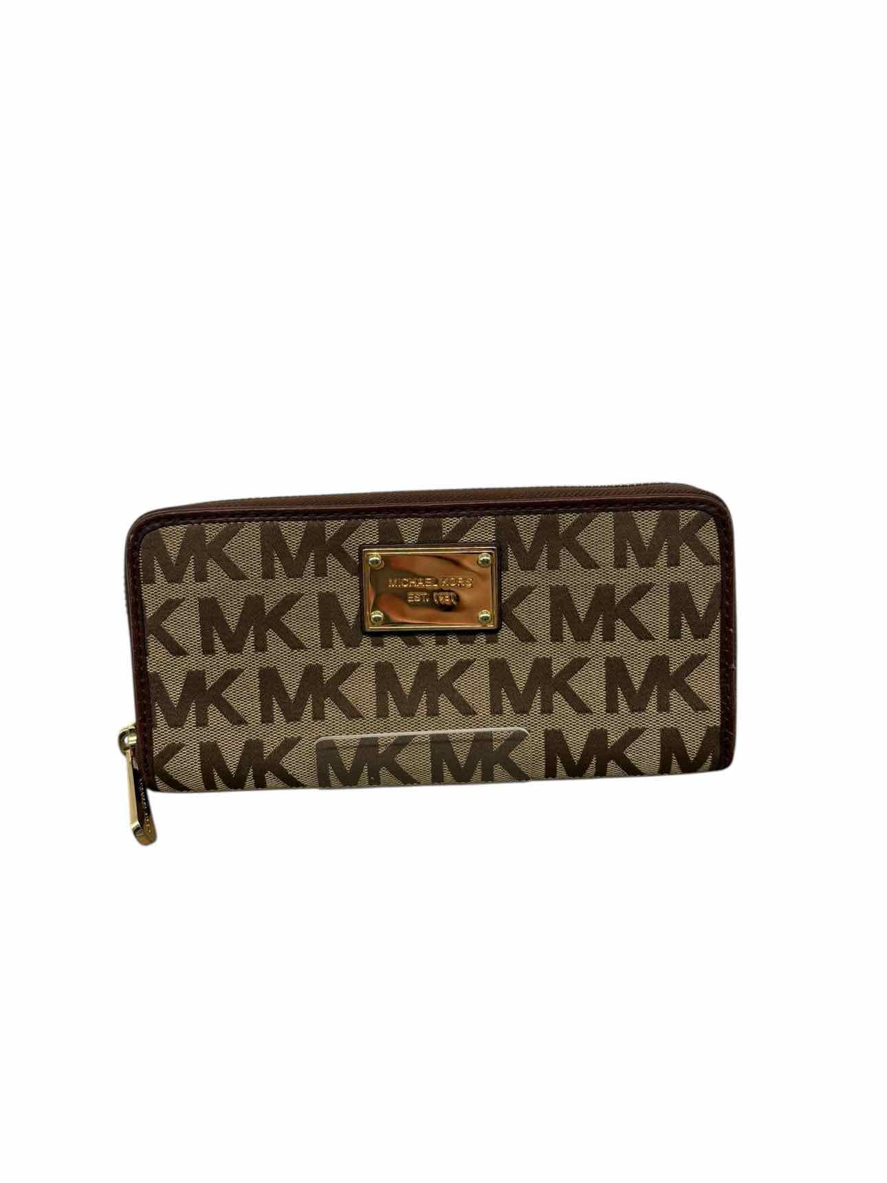 Michael Kors Brown Zip Around Continental Wallet