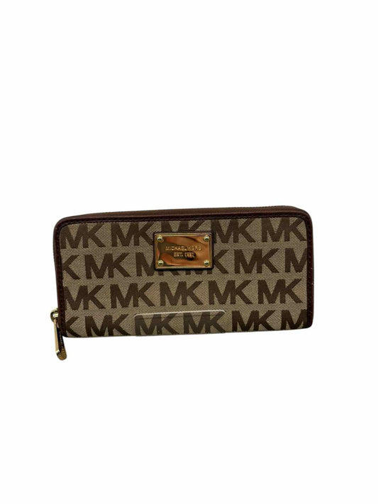 Michael Kors Brown Zip Around Continental Wallet