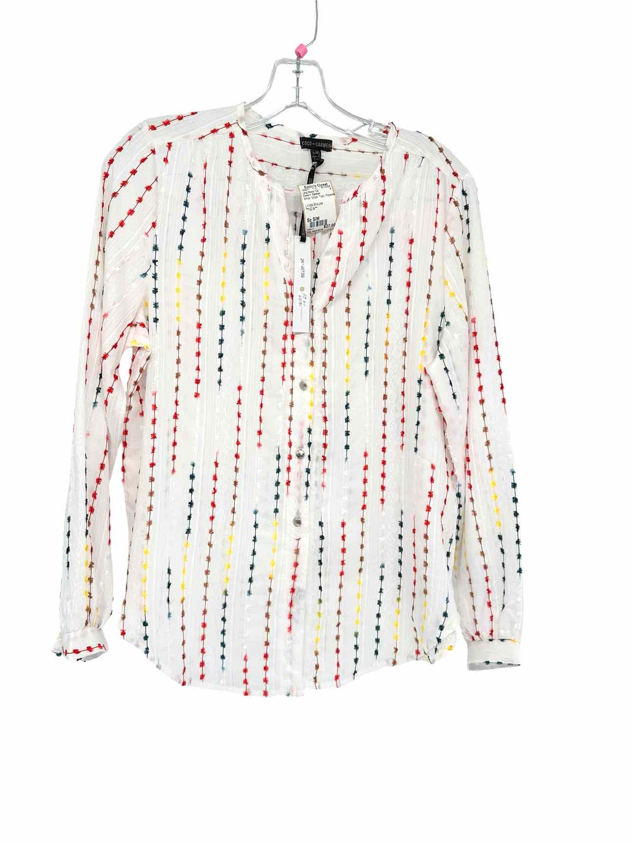Coco +  Carmen White Size S/M Long Sleeve Top **NEW**