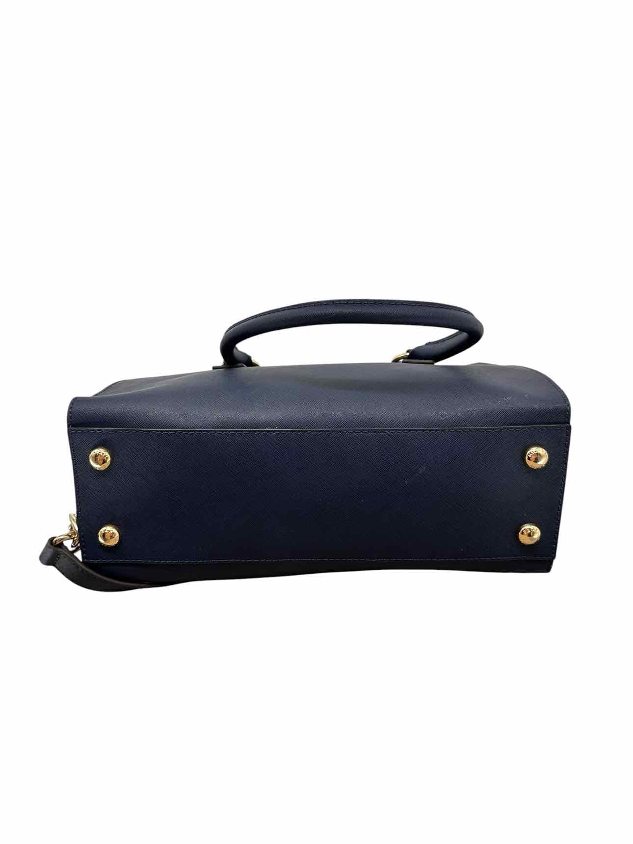 Michael Kors Hamilton Medium Satchel Navy Leather Satchel