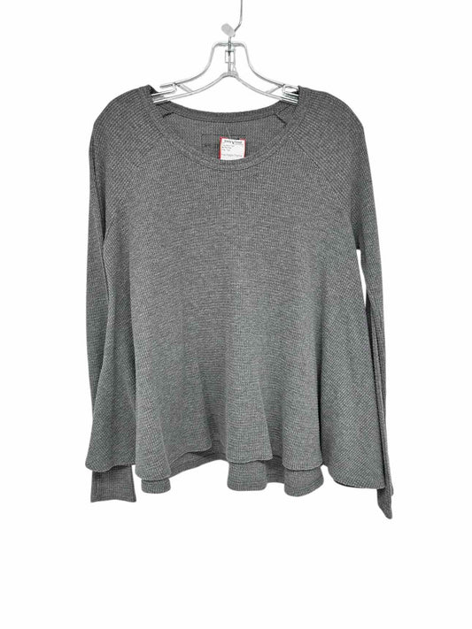We The Free Free People Gray Thermal Long Sleeve Top Size S