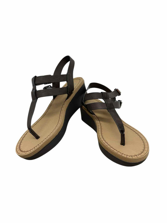 TG Brown Thong Wedge Sandal Shoe Size 8 **NEW**